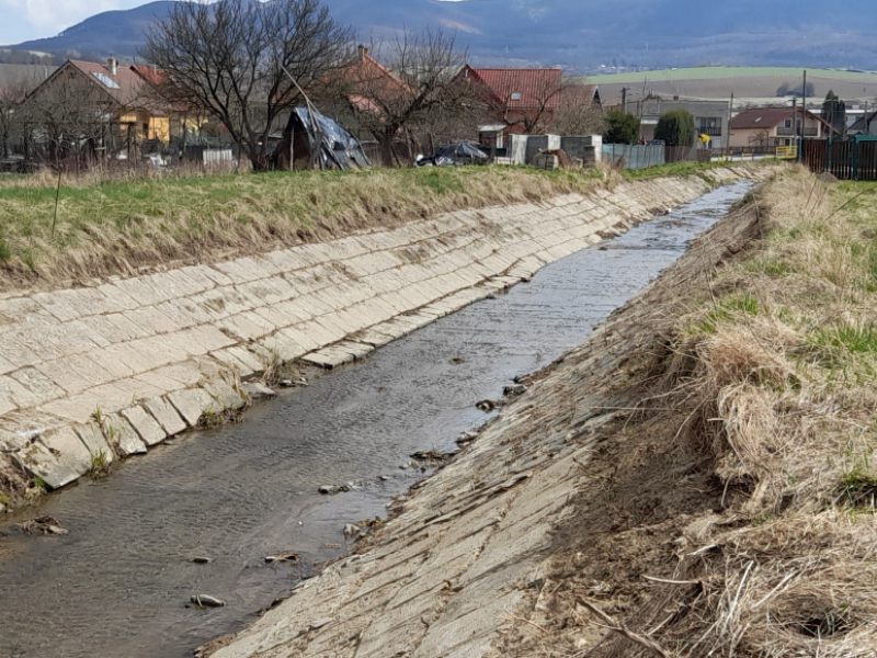 Čistenie potoka v obci