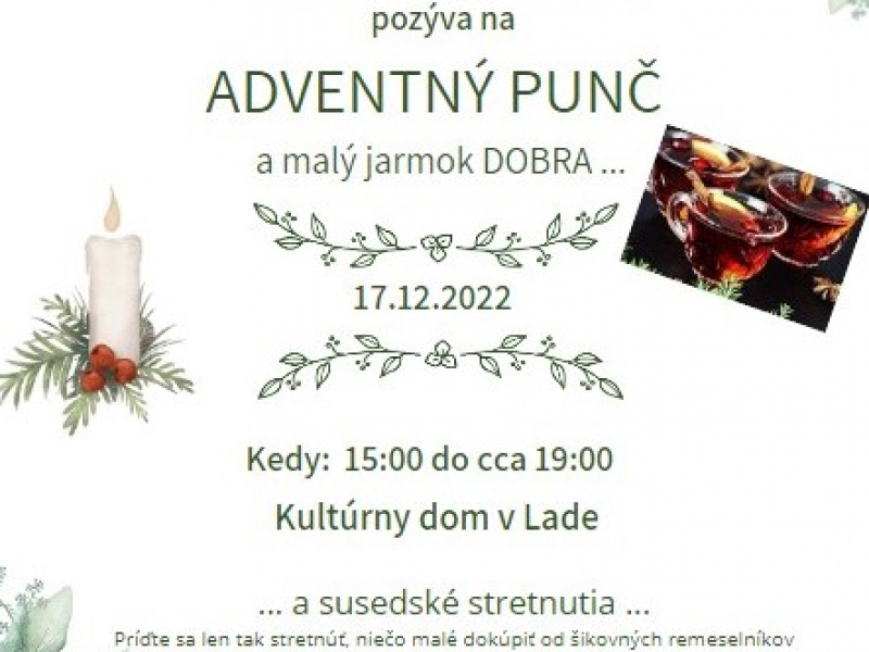 Adventný punč a malý jarmok DOBRA dňa 17.12.2022