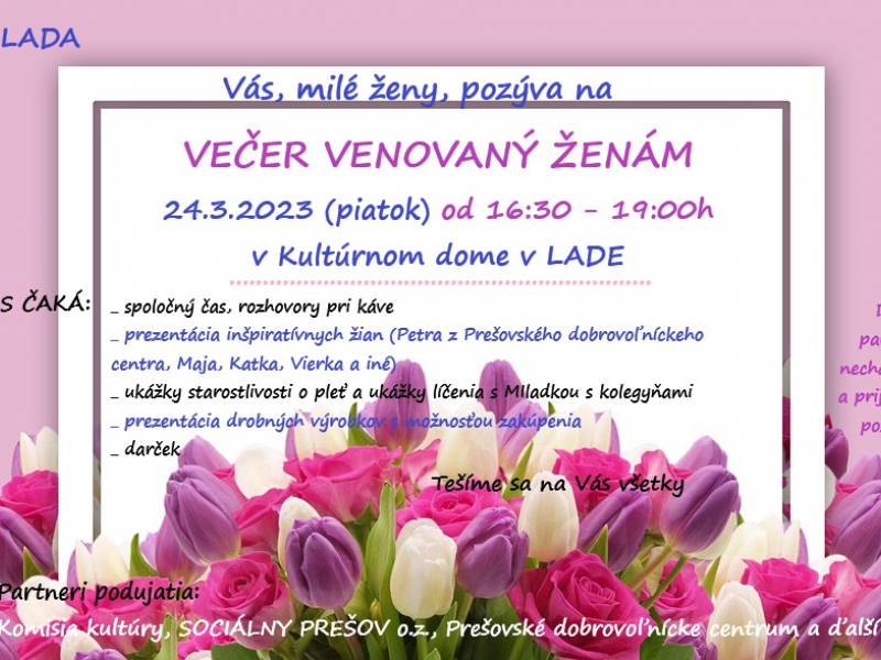Večer venovaný ženám 24.3.2023 