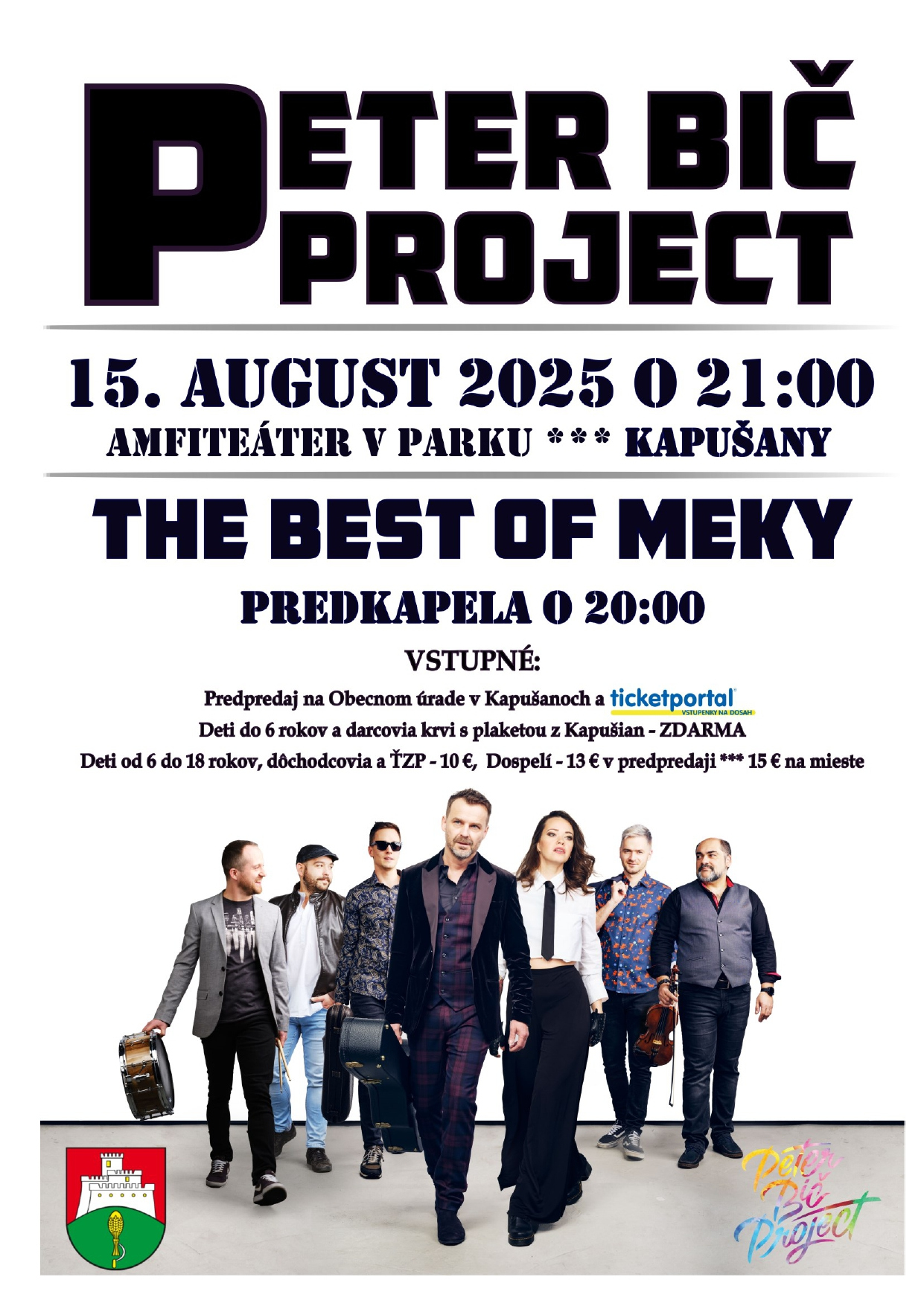 Fotka - Pozvánka na koncert skupiny Peter Bič Projekt v Kapušanoch 15.8.2025