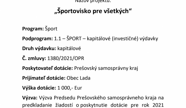 Fotka - Športovisko pre všetkých