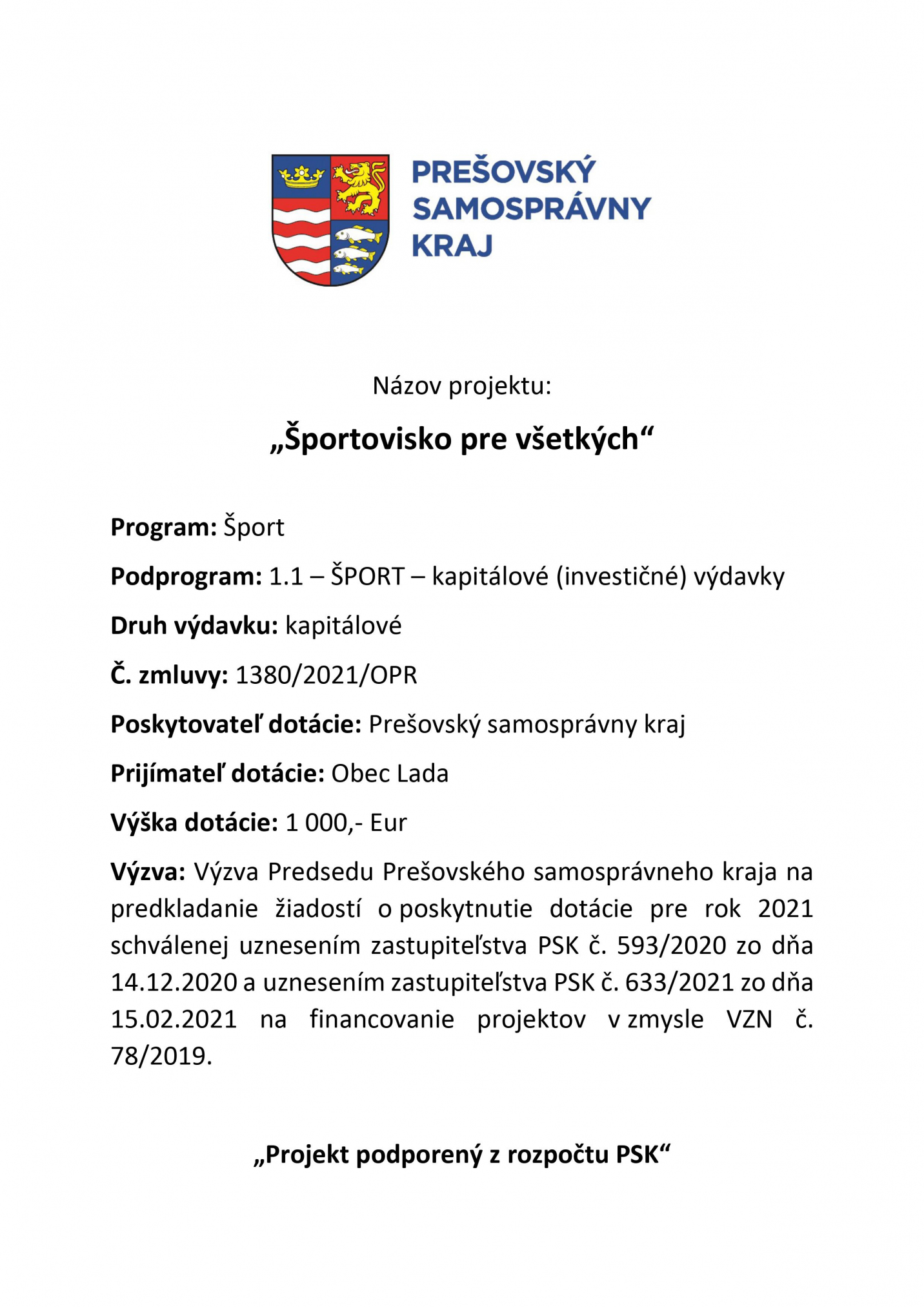 Fotka - Športovisko pre všetkých