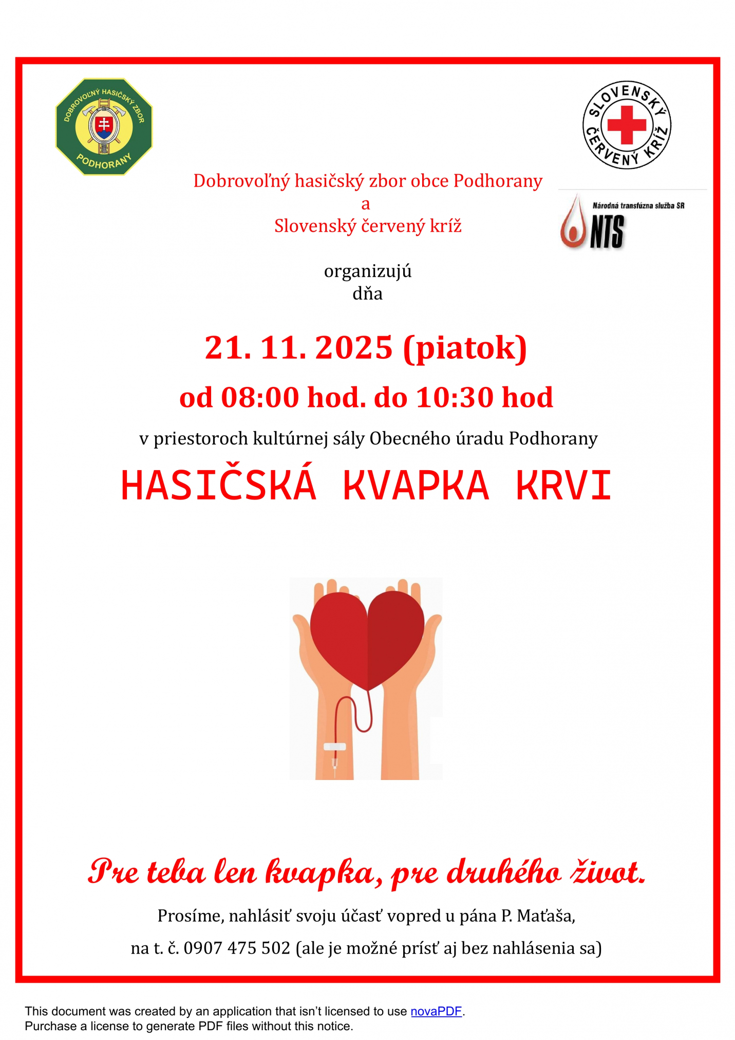 Fotka - Hasičská kvapka krvi 21.11.2025