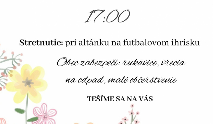 Fotka - Jarné upratovanie a dielničky pre deti 27.3.2026