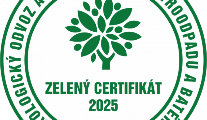 Fotka - Zelený certifikát za ekologickú recykláciu elektroodpadu