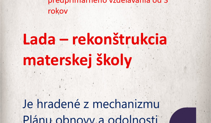 Fotka - Lada - rekonštrukcia materskej školy