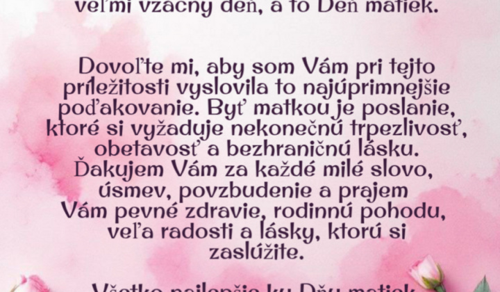 Fotka - Blahoželanie ku Dňu matiek